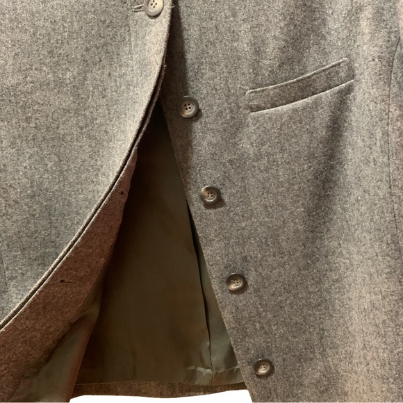 Pendleton Vintage 100% Virgin Wool hidden Button Blazer Gray Womens 18 USA made - Picture 3 of 8